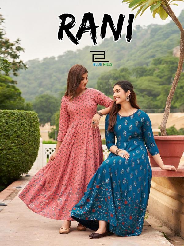 Blue Hills Rani 1 Festival Wear Long Rayon Designer Anarkali Kurti Collection